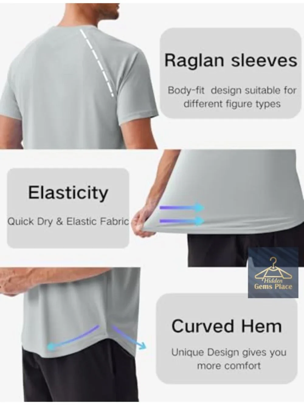 UPF50+ Men's Rash Guard Shirts 2-Pack Quick Dry Short Sleeve Athletic Sun